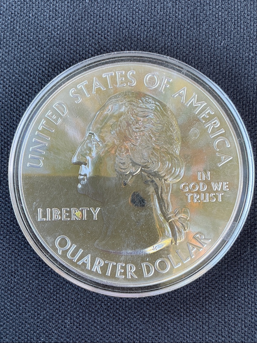 Silver-Tone Quarter Dollar Decorative Wall Art